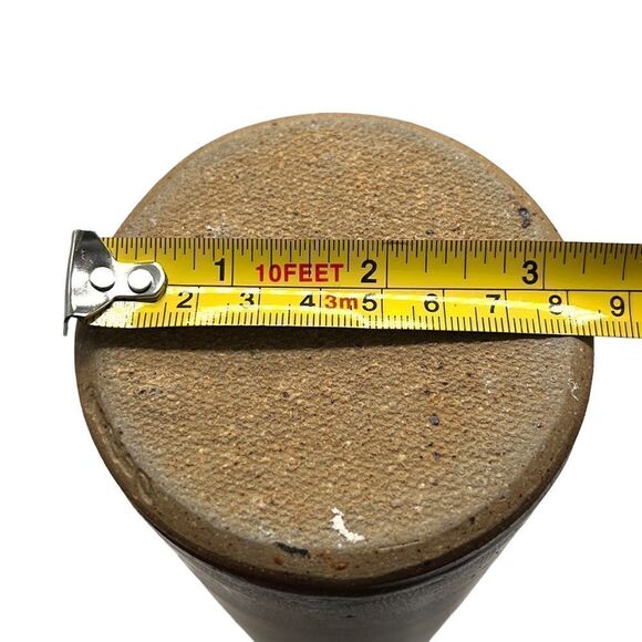 Decorative Vase 13" Stoneware Etched Floral Flowers Neutral Boho Bohemian Tall - Picture 8 of 8